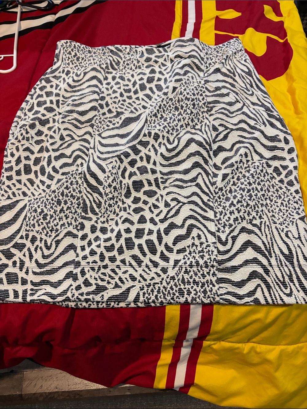 I Heart Ronson Black and White Animal Print Mini Skirt